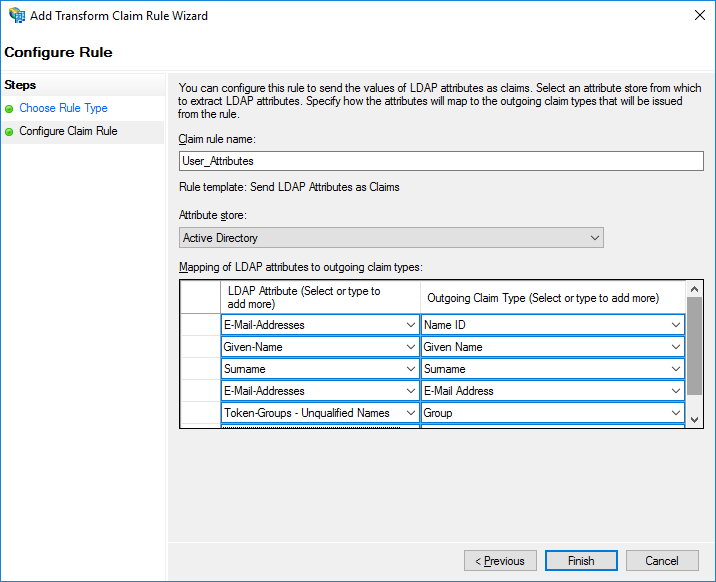 Configure Rule - DefaultClaims Configure Rule - DefaultClaims